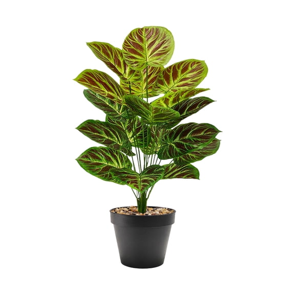 Tuscom Artificial Potted Plant 23.6 Inch Fake Tropical Monstera in Pot, Realistic PVC Faux Houseplant for Home Office Desk Shelf Living Room Kitchen Decor