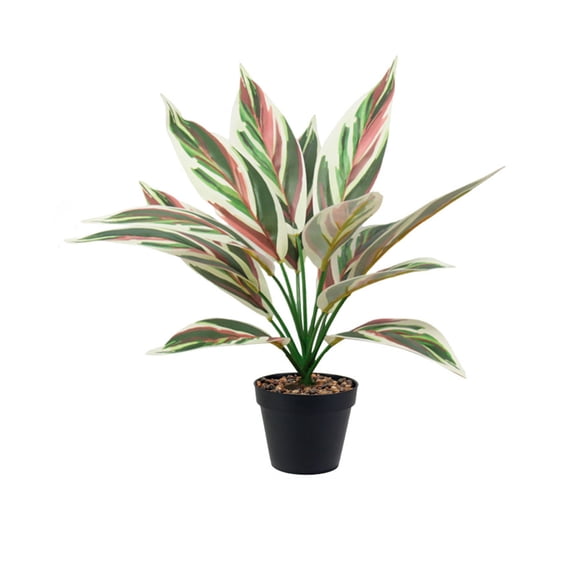 Tuscom Artificial Seven Colored Orchid Plant 14 Inch Faux Colorful Phalaenopsis, Lifelike Multicolor Silk Orchid in Pot for Home Office Desk Living Room Decor