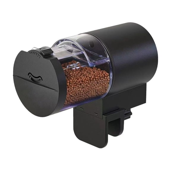 Tuscom Automatic Fish Feeder 100ml, Timer Aquarium Vacation Feeder Low Noise, Battery Operated Auto Fish Food Dispenser for Tank Turtle