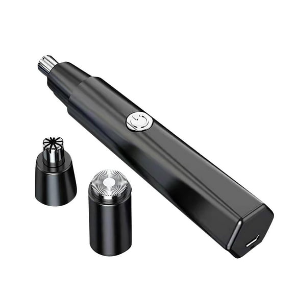 Tuscom Automatic Nose Hair Trimmer & Facial Hair Remover for Men - USB Rechargeable, Painless Eyebrow/Ear/Lip Grooming, 2 Cutters, Portable & Waterproof, Travel-Friendly