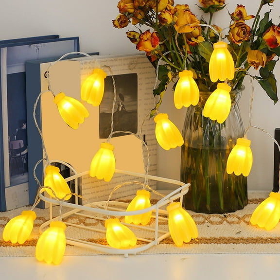 Tuscom Banana String Lights Battery Powered, Yellow Banana Fairy Lights with Flashing Mode, Fruit Themed LED Lights for Wedding, Home, Birthday, Garden, Patio Party Decoration Indoor Outdoor