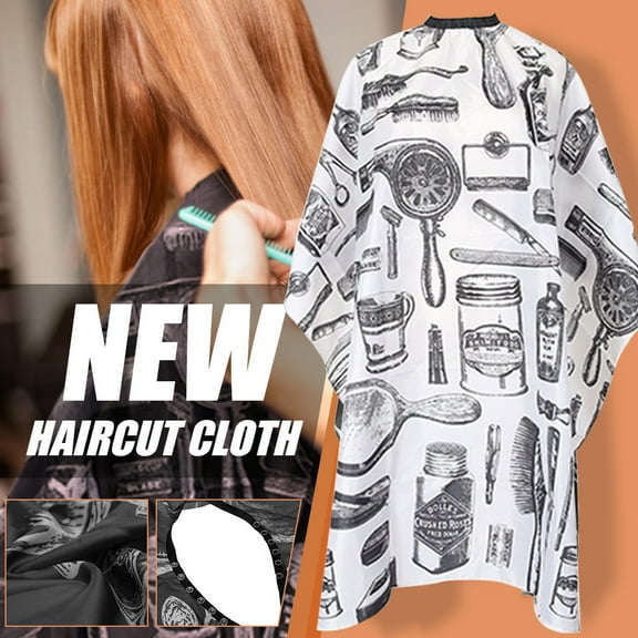 Tuscom Barber Cape for Hair Cutting, Hairdressing Gown for Adults, Waterproof Salon Apron with Stylish Tools Print, Washable Hair Cutting Cape for Men Women Stylists, 55.11*47.274in