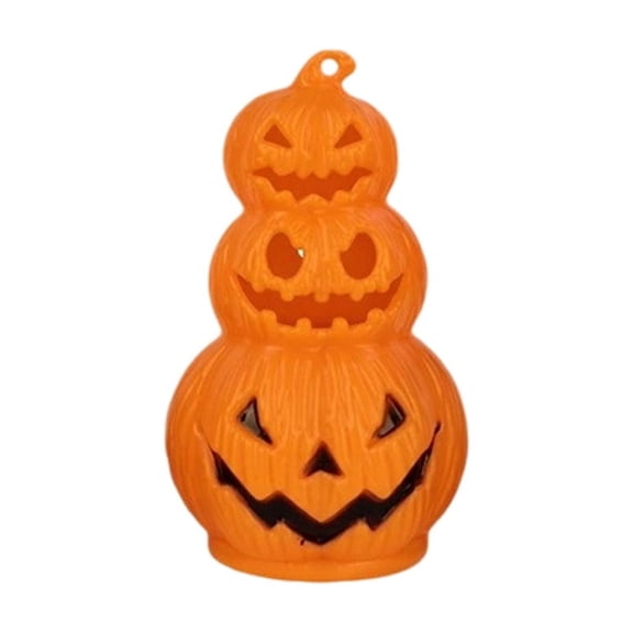 Tuscom Battery Operated LED Pumpkin Candle Light - Flameless Jack-o'-Lantern Night Light, Halloween Tabletop Decor Ornament for Party Table, Fall Holiday Glow Accent