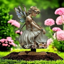 Tuscom Bohemian Style Acrylic Garden Stakes with Fairies and Hummingbirds, Outdoor Yard Art Decor for Flower Beds, Patio Lawn, whimsical Party Festival Decoration