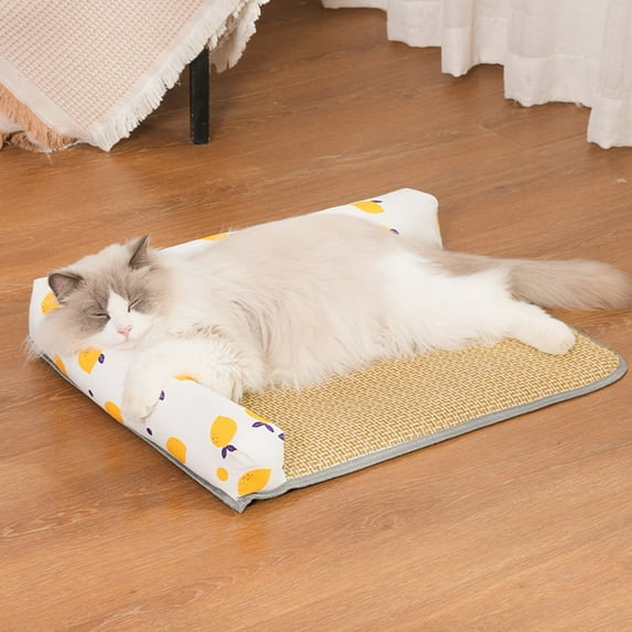 Tuscom Breathable Rattan Cooling Mat for Dogs and Cats Hand Washable Pet Bed Pad Summer Cool Comfortable Antislip Moisture Proof Pet Supplies