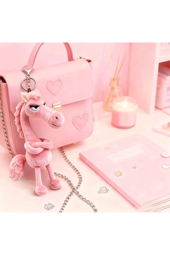 Chosen Horse 2026 Year of The Horse Plush Keychain, Chinese Lunar New Year Zodiac Animal Bag Charm Pendant, Mini Soft Horse Doll Figurine, Gift for Family & Friends, 4.72in