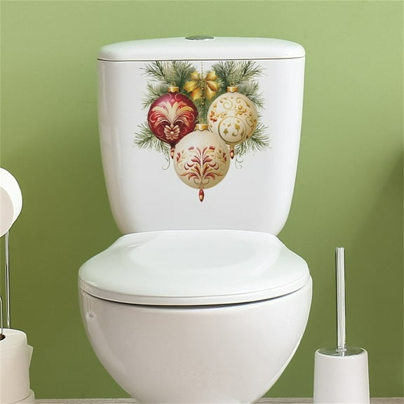 Tuscom Christmas Colorful Wall Stickers, Peel and Stick Holiday Toilet Decals for Bathroom, Bedroom, Living Room Home Decor, Festive Removable Mural Art for Room