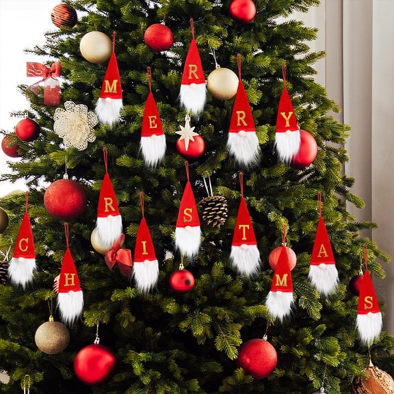 Tuscom Christmas Faceless Doll Ornament Set with Merry Christmas Letters, DIY Holiday Decor for Christmas Tree, Personalized Festive Hanging Decoration