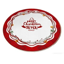 Tuscom Christmas Round Rug for Living Room, Festive Holiday Floor Mat with Non-Slip Backing, Soft Crystal Velvet Decorative Area Rug for Entryway, Bedroom, Under Tree