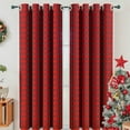 thumbnail image 1 of Tuscom Christmas Semi-Sheer Curtain, Green Holiday Print Window Treatment for Living Room Bedroom Kitchen Decor, Black Out Curtains, 1 of 6