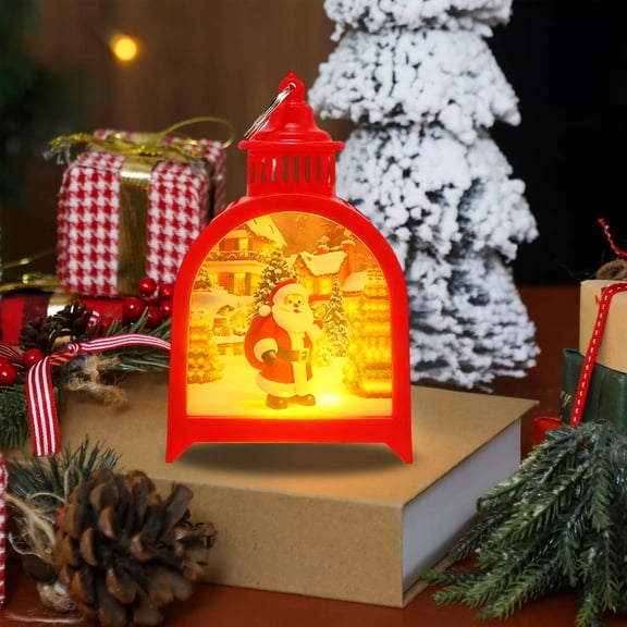 Tuscom Christmas Small Oil Lamp Mini Light Night Light Holiday Ambient Decoration Lights, Battery Operated Flameless Candle for Home Decor, Festive Mood Lighting for Halloween, Bedroom, Party