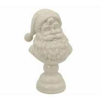 Tuscom Classic Santa Claus Bust Tabletop Decoration, 6-Inch White Resin Holiday Figurine for Christmas, Festive Santa Statue for Mantel and Shelf, Elegant Decor and Gift