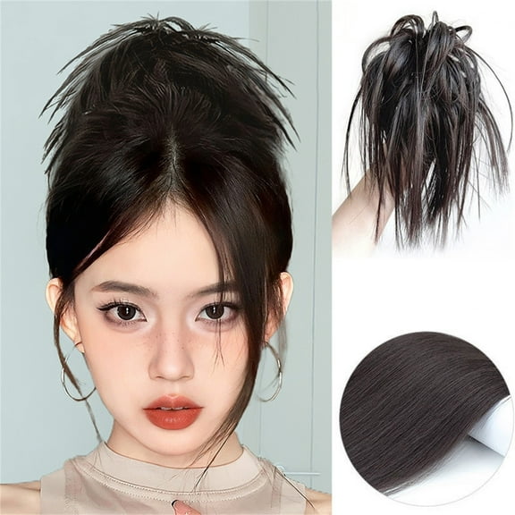 Tuscom Clip-In Ponytail Hair Extension – Voluminous Heat-Resistant Synthetic Hair Bun with Elastic Base for Bridal, Wedding & Everyday Updos