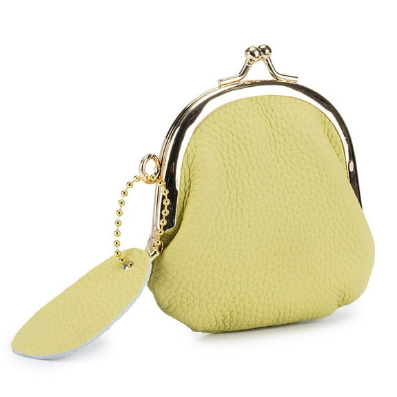 Tuscom Coin Purse for Women - Vintage Mini Wallet with Clip, Small Cowhide Coin Holder, Compact Pocket Storage Bag for Change, Makeup, Travel Essentials