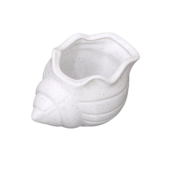 Tuscom Conch Shell Planter White Seashell Shaped Flower Pot 4 Inch Small Container with Drainage Hole