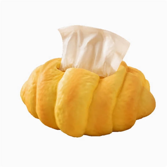 Tuscom Croissant Tissue Box Cover Novel Decorative Plastic Napkin Holder Dispenser for Living Room Dining Table Home Decor