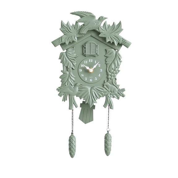 Tuscom Cuckoo Wall Clock Black Vintage Distressed Style Lightweight Plastic Home Decor Hourly Chime Bird Clock for Living Room Kitchen