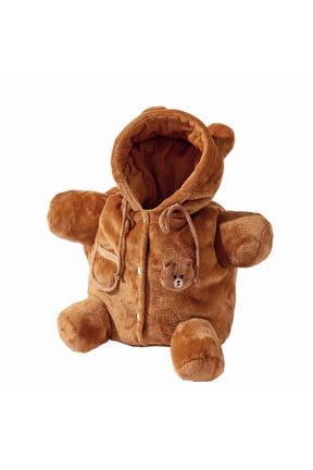 Cute Bear Pet Carrier Sling Bag for Small Dogs Cats, Warm Winter Crossbody Dog Carrier with Leash Clip, Windproof Quilted Puppy Shoulder Bag for Outdoor Travel, Vet Visits, Holds up to 5 kg