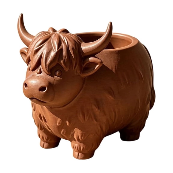 Tuscom Cute Cow Planter Resin Small Flower Pot Yak Shaped Plant Container for Desk Home Office Decor Farmhouse Cactus Pot