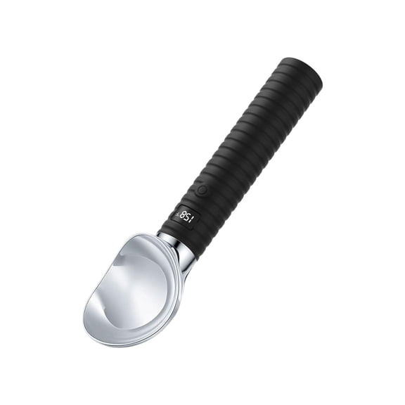 Tuscom Digital Heated Ice Cream Spoon Electric Scoop Stainless Steel Cordless Rechargeable 2 Temperatures LED Display Auto Off