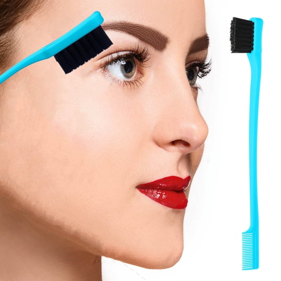 Tuscom Double Ended Brow Brush & Haircut Styling Tool - Eyebrow Comb, Blending Blade for Shaping, Trimming, Soft Bristles
