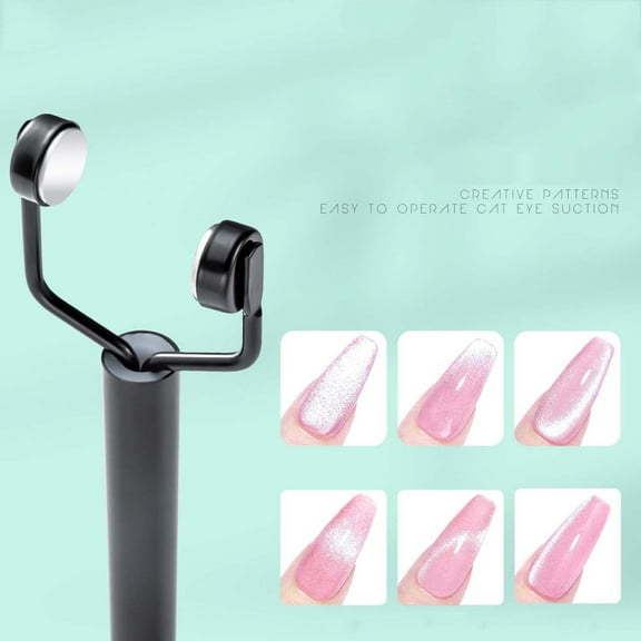 Tuscom Double Head Nail Polish Magnet Pen – Eye Magnet for Nails, Strong Magnetic Stick for Cat Eye Gel Polish, Easy Manicure Tool for Salon & Home