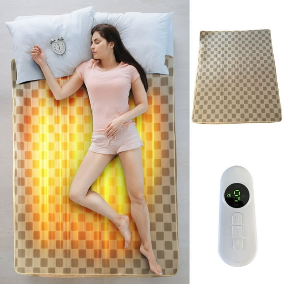 Tuscom Electric Heating Blanket, Smart Dual Control with 2 Controllers, Fast Heating & Overheat Protection, Machine Washable, 220V US Standard for Bed, Sofa, Office, Home