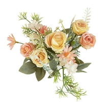 Tuscom Fake Plants & Silk Flowers in Vase - 11.2in Artificial Flowers Bouquet for Vase Fillers, Wedding Handheld Bouquet, Wall Decor and Home Centerpieces