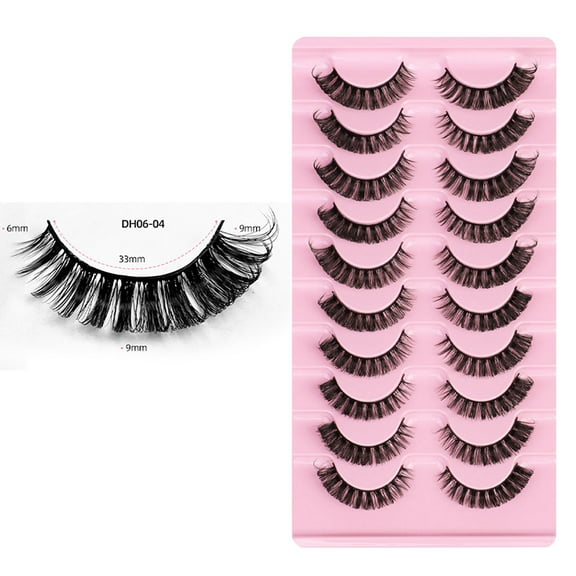 Tuscom False Eyelashes 10 Pairs - 3D Natural Faux Mink Lashes, Cruelty-Free & Lightweight for Everyday, Weddings, Parties, Gift for Women