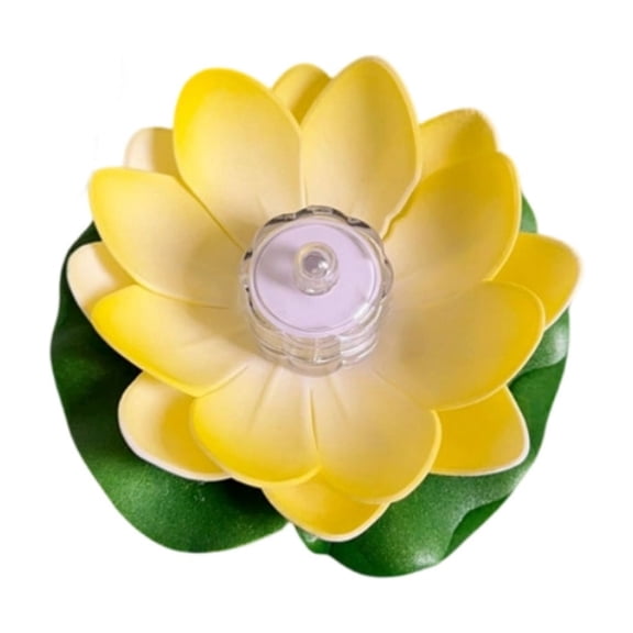 Tuscom Floating Lotus Pool Lights Waterproof LED Water Lanterns Outdoor Lily Pad Decor for Pond Garden Wedding Party,Yellow