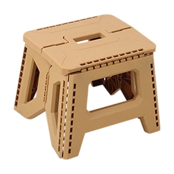 Tuscom Folding Step Stool Heavy Duty Plastic Foldable Step Stool with Handle Non Slip Portable Small Ladder for Kitchen Bathroom Bedroom Home, Khaki