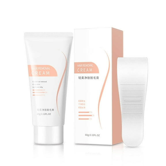 Tuscom Hair Removal Cream for Women & Men - Depilatory Cream for Sensitive Skin, Bikini, Pubic & Underarm Hair - Gentle, Fast, Painless Formula with Spatula, All Skin Types