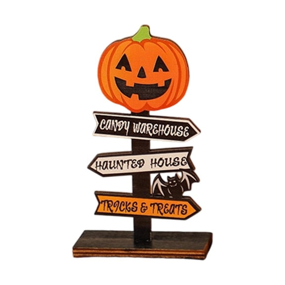 Tuscom Halloween Pumpkin Letter Wood Sign Farmhouse Wooden Table Decor BOO Block Letter Fall Holiday Ornament