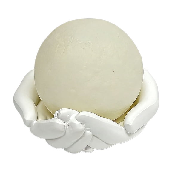 Tuscom Hands Holding Moon Night Light, Resin LED Bedside Lamp, Unique Ambiance Desk Decor, Warm White Tabletop Moon Light for Living Room Bedroom