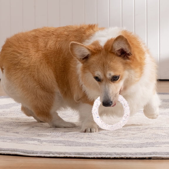 Tuscom Interactive Dog Chew Toys for Aggressive Chewers, Plastic Chew Ring for Teeth Training & Anxiety Relief, Mental Stimulation Puzzle Toy for Small Medium Large Dogs