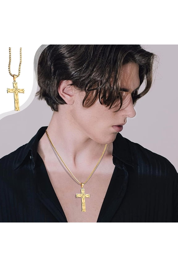 Irish Knot Cross Pendant Necklace with Chain, Celtic Cross Titanium Steel Necklace for Women Men, Unique High Polished Criss Cross Pendant Gift