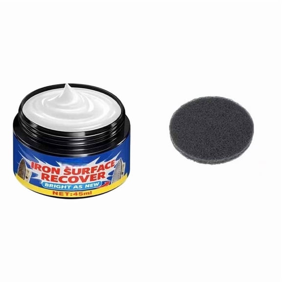 Tuscom Iron Soleplate Cleaner Paste 45g Rust Remover and Polish for Steam Iron Non Toxic with Sponge