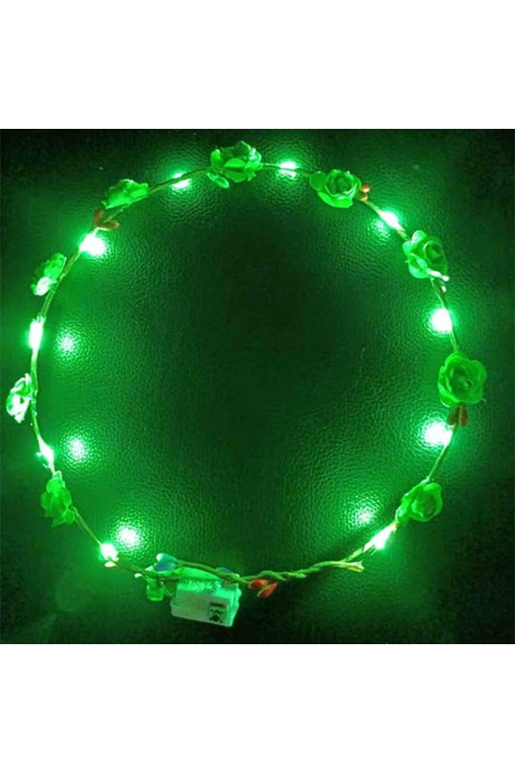 LED Flower Light Headbands for Women, Floral Crown Wedding Party Accessories, Battery-Powered Glowing Corolla for Concerts, Birthday, Outdoor Events