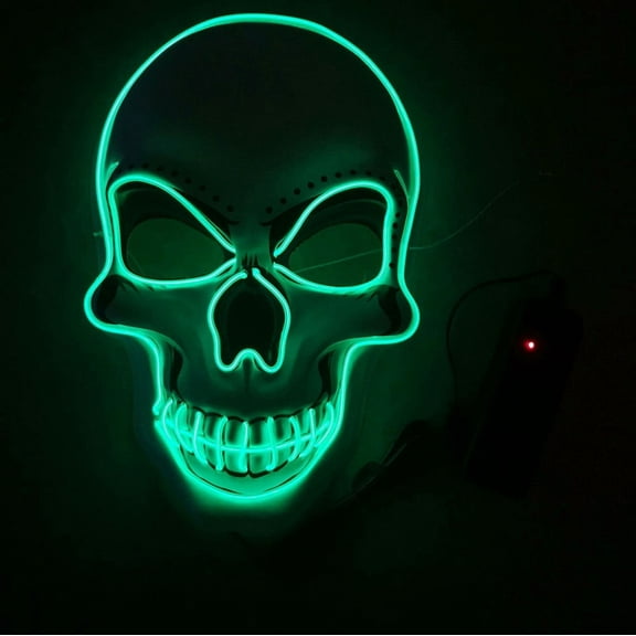 Tuscom LED Halloween Mask with Lights, Glow Skull Mask for Adults and Teens, Scary Costume Accessory for Horror Parties, Cosplay, Trick or Treat, Halloween Festival Events