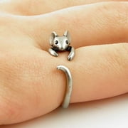 TUSCOM Little Mouse Ring - Adjustable Alloy Cute Animal Jewelry, Unique Opening Design for Women, Fashion Gift for Birthday Christmas Valentine’s Day