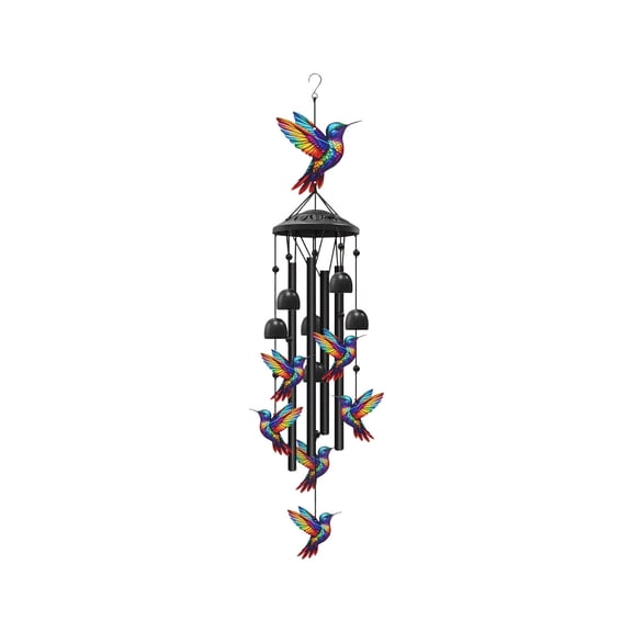 Tuscom Metal Wind Chime Dragonfly Bird Outdoor Wind Bell for Garden Patio Porch, 38 Inch Hanging Chime Decoration for Home Yard Balcony Calming Relaxing Soft Tones