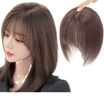 Tuscom Natural-Looking Bangs Hair Topper for Women, 13.77in Human-Like Wig Piece