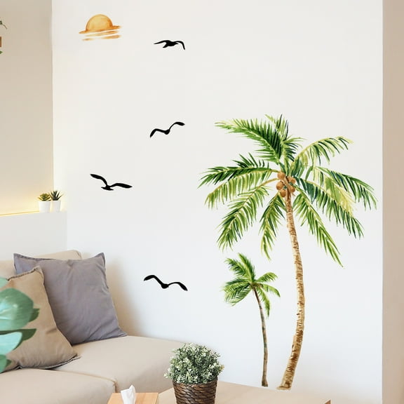 Tuscom Nature Themed Wall Decals Removable Wall Stickers with Botanical Patterns, Self-Adhesive Peel and Stick Wall Art for Bedroom Living Room Background Wall Decor, Forest Vine Tree Branch Mural