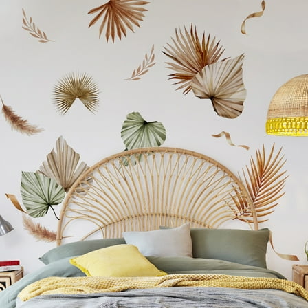 Tuscom Nature Themed Wall Decals Removable Wall Stickers with Botanical Patterns, Self-Adhesive Peel and Stick Wall Art for Bedroom Living Room Background Wall Decor, Forest Vine Tree Branch Mural