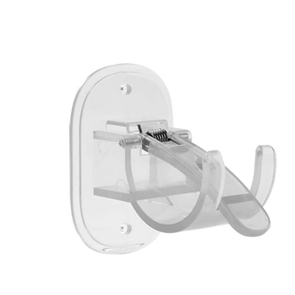 Tuscom No-Drill Curtain Rod Hook, Adhesive Spring Tension Towel Rod Holder Bracket for Window Drapes, No Screws Needed, Fits Rods up to 1.57 Inch, White (2-Pack)