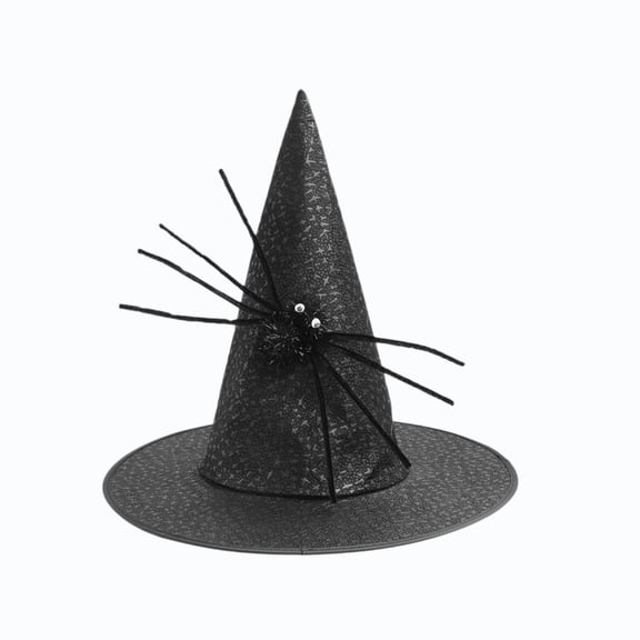 Tuscom Non‑Woven Pointed Wizard Hat, Classic Black Wizard Halloween Hat for Adult and Teens, Witch Costume Accessory for Party Dress Up Holiday Wear
