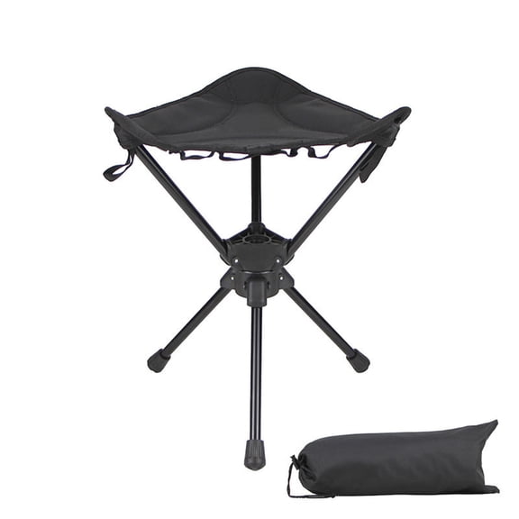 Tuscom Outdoor Camping Swivel Folding Stool, 360 Degree Rotating Triangular Stool, Lightweight Portable Collapsible Chair for Hiking, Fishing, Barbecue, Picnic, and Outdoor Activities