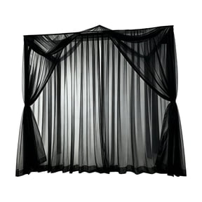 Tuscom Outdoor Mosquito Net Curtain 7.5x13ft Rod Pocket Sheer Mesh Drape Waterproof Fly Screen for Patio Garden Gazebo Pergola Porch Black