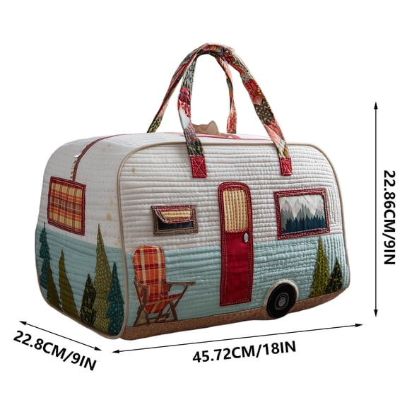 Tuscom Patchwork Travel Bag Vintage Printed Duffel Colorful Boho Carry On for Women Weekend Trips with Adjustable Shoulder Strap
