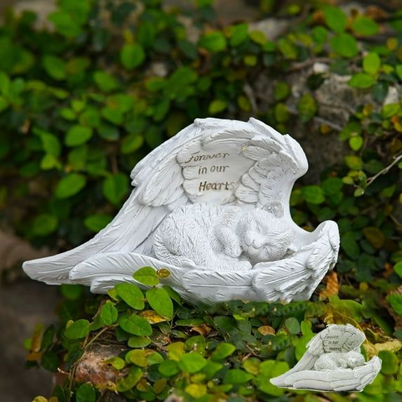 Tuscom Pet Memorial Stone for Dogs & Cats - Weatherproof Resin Grave Marker, Garden Decor, Heartfelt Tribute for Lost Pets, Commemorative Tombstone